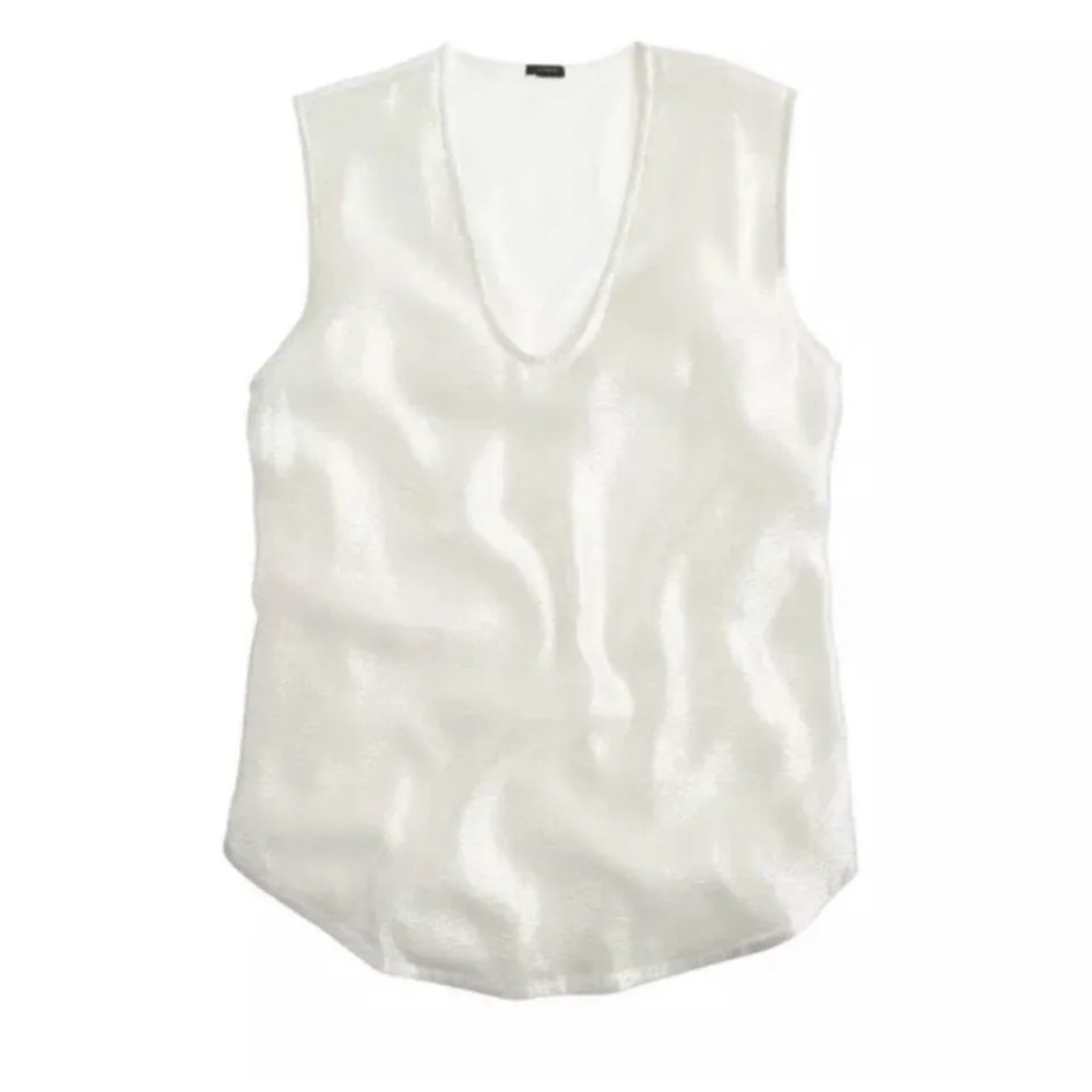 Jcrew metallic silk blend tank top medium